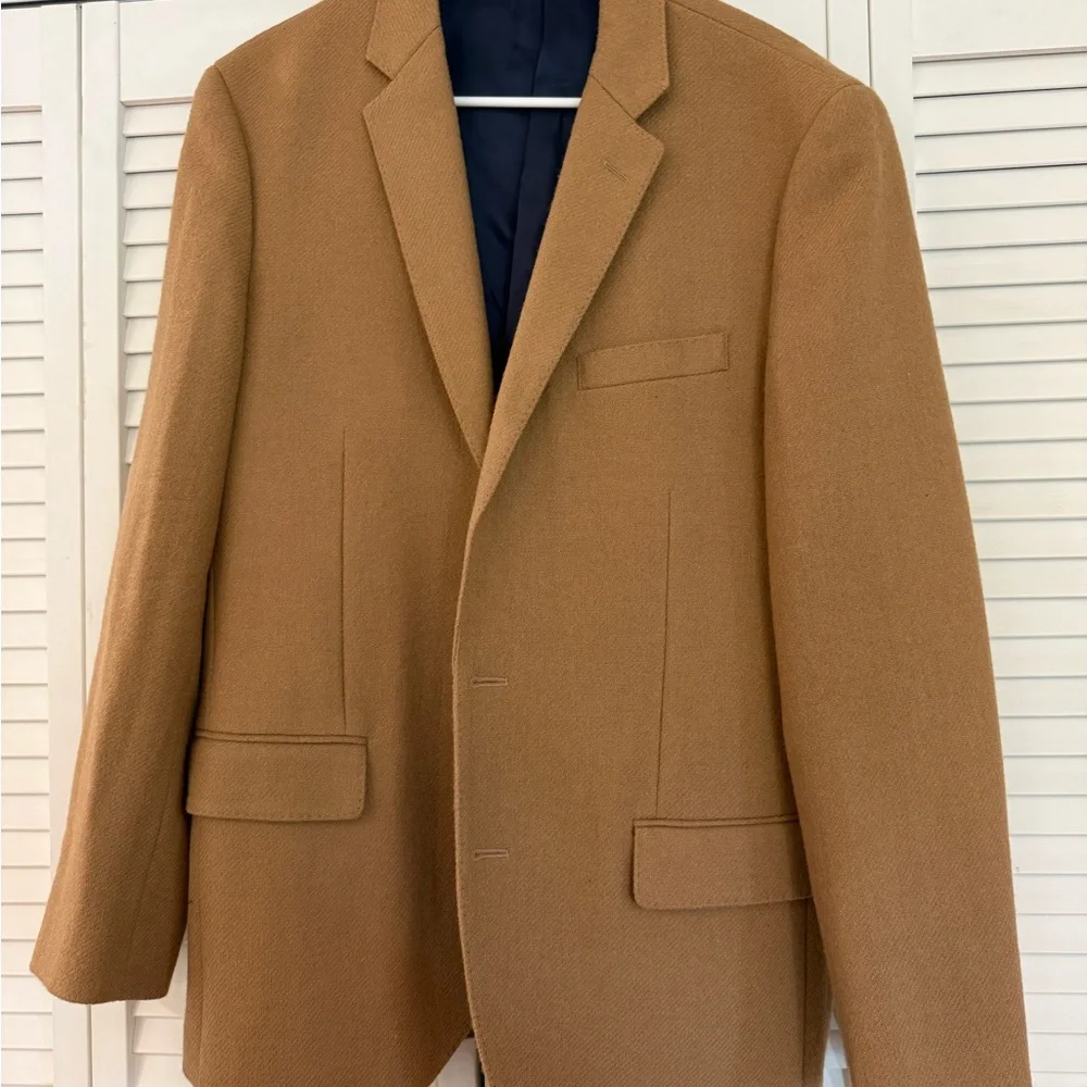 J. Crew Men's Tailored Camel Blazer - Classic Single-Breasted
